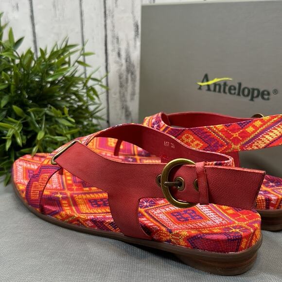 Antelope Rey Leather Toe Post Sandals Size 39 - Picture 5 of 9
